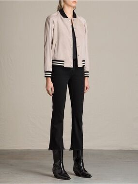 All Saints Greeley Suede Bomber Jacket Size Medium